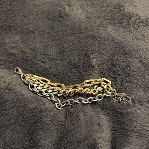 Sabika Gold and Silver Chain Bracelet